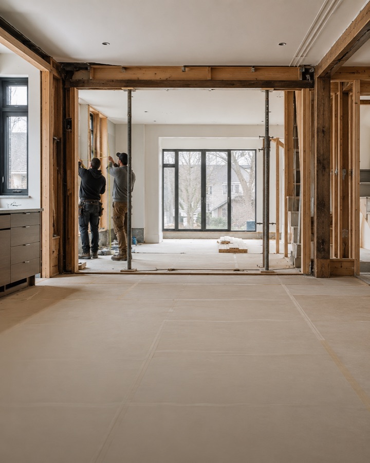 Bright renovated living space with new flooring and trim